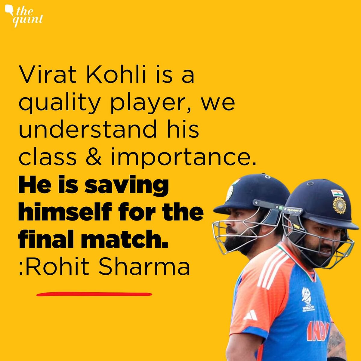 Throughout the tournament so far, Kohli's bat has been relatively quiet, accumulating just 75 runs in seven innings.