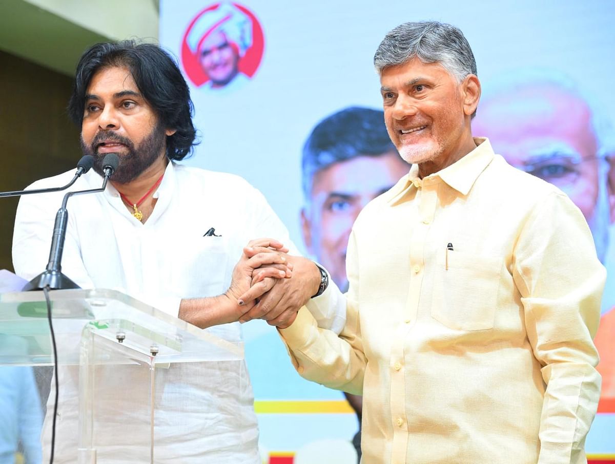 Actor-politician Pawan Kalyan and Naidu's son Nara Lokesh were also sworn in as ministers. 