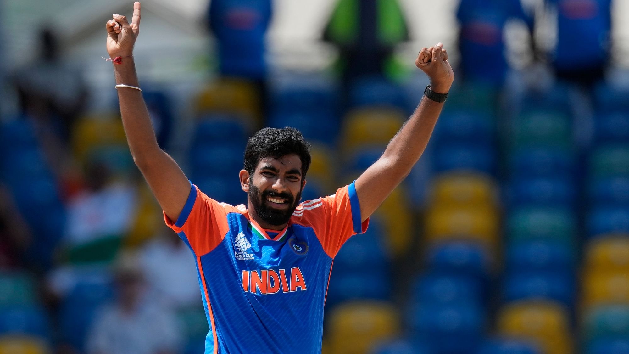 <div class="paragraphs"><p>Bumrah recorded a three-fer against Afghanistan.</p></div>