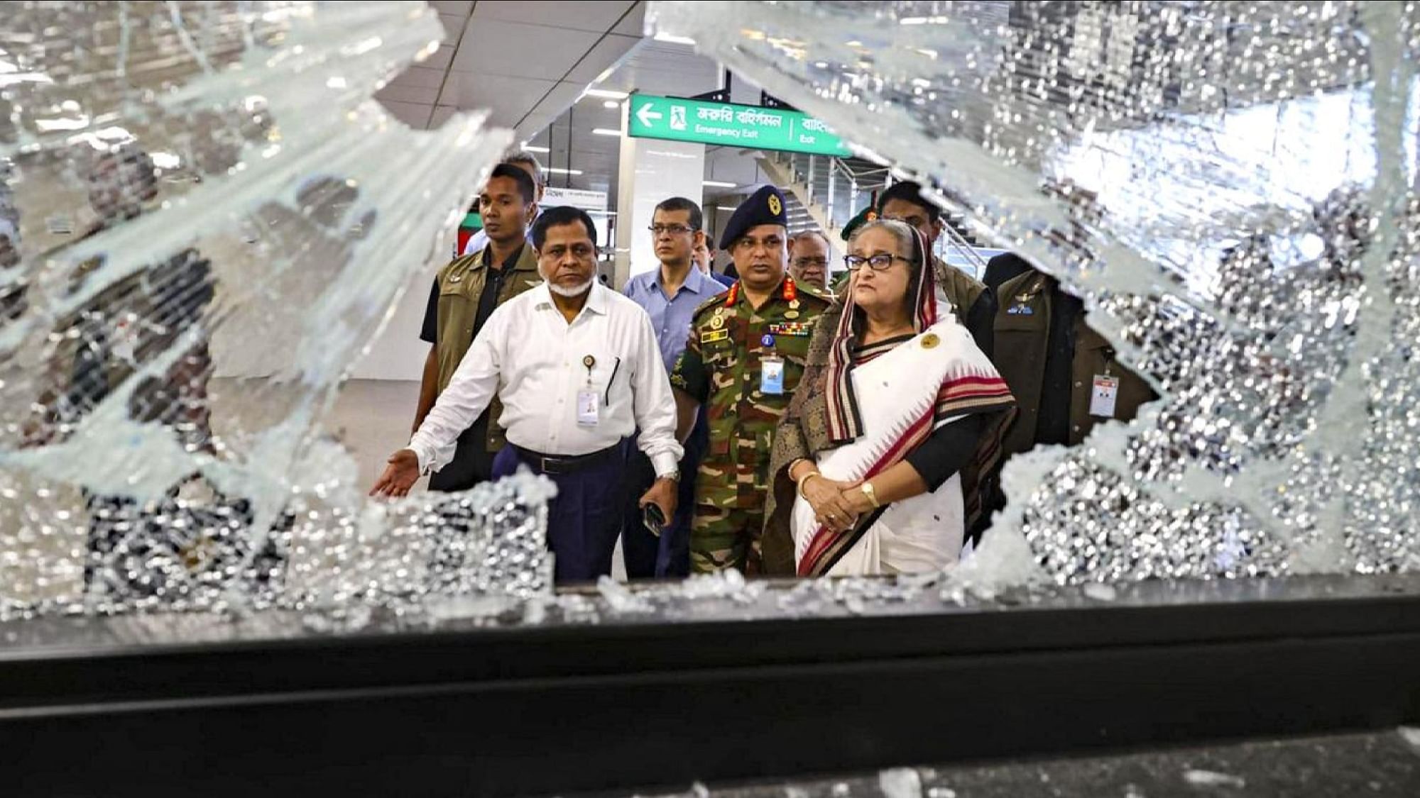 <div class="paragraphs"><p>Bangladesh Prime Minister Sheikh Hasina visits a vandalized metro rail station at Mirpur 10, in Dhaka. </p></div><div class="paragraphs"><p></p></div>