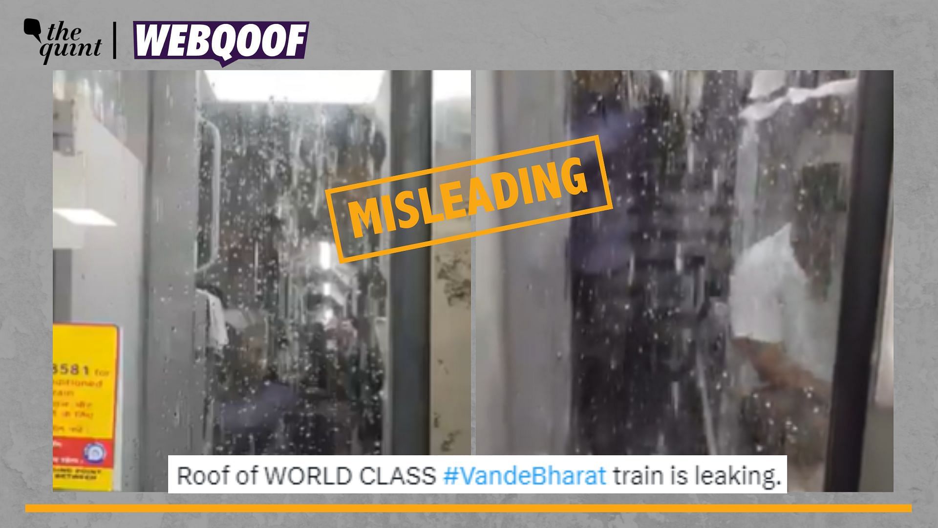 <div class="paragraphs"><p>Fact-Check | The claim is misleading as the visuals are not from a Vande Bharat train.</p></div>