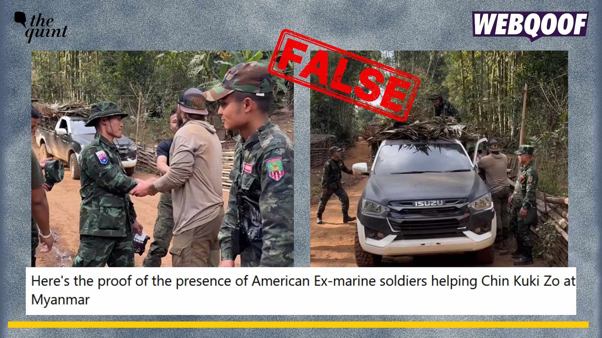 <div class="paragraphs"><p>Fact-check: A video showing Karen National Liberation Army of Myanmar is being falsely linked to Manipur's conflict of Kukis and Meiteis.</p></div>