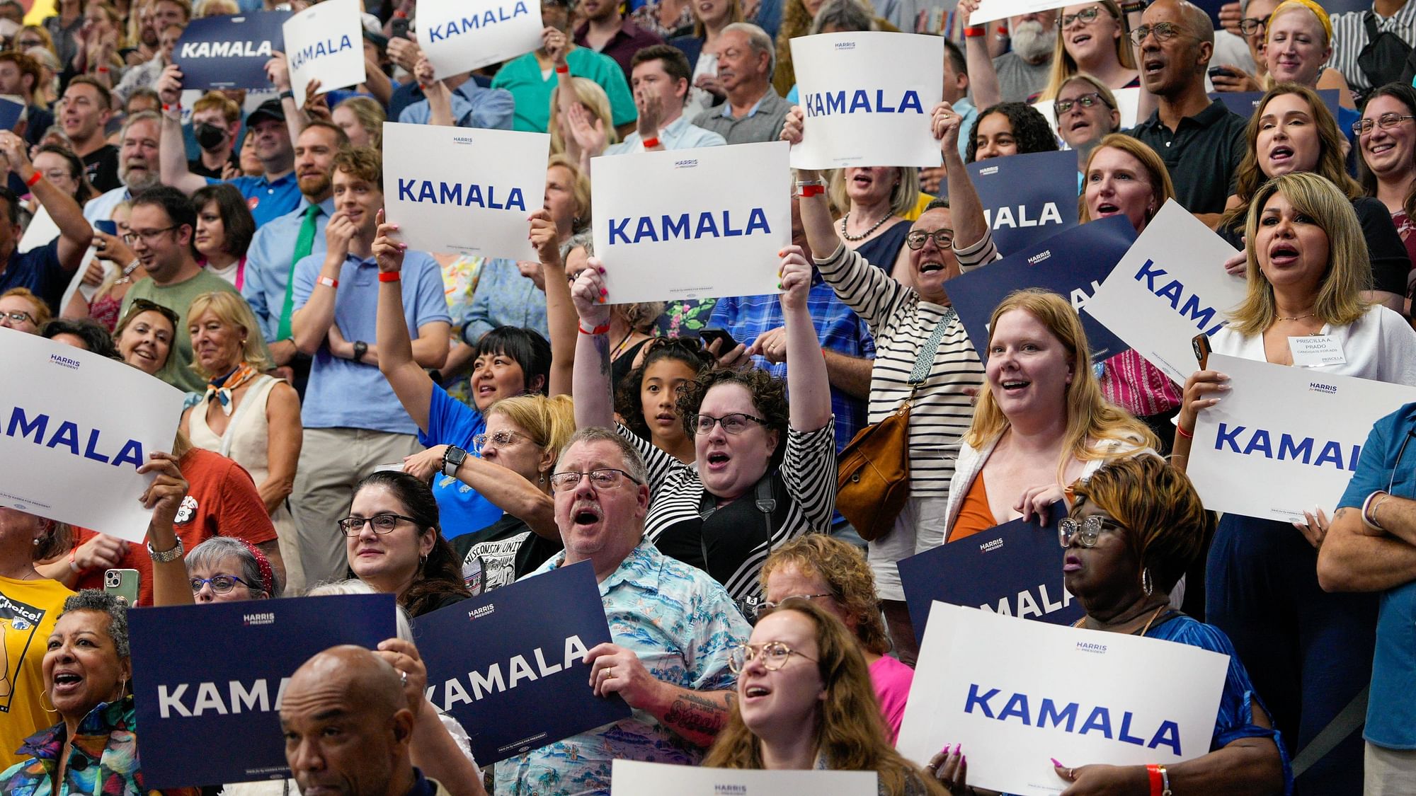 <div class="paragraphs"><p>Kamala Harris's supporters at a rally.&nbsp;The surge in support for her stems in part from relief among Democrats that they now have a fighting chance, but it also reflects widespread enthusiasm about her appeal, record, and qualifications.</p></div>