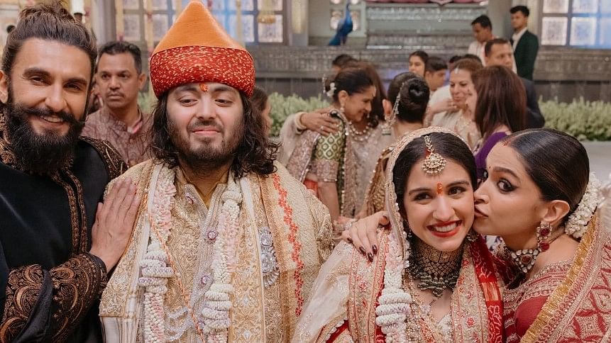 <div class="paragraphs"><p>Deepika Padukone shared a picture on Instagram from Anant Ambani and Radhika Merchant’s wedding, featuring her and Ranveer Singh.</p></div>