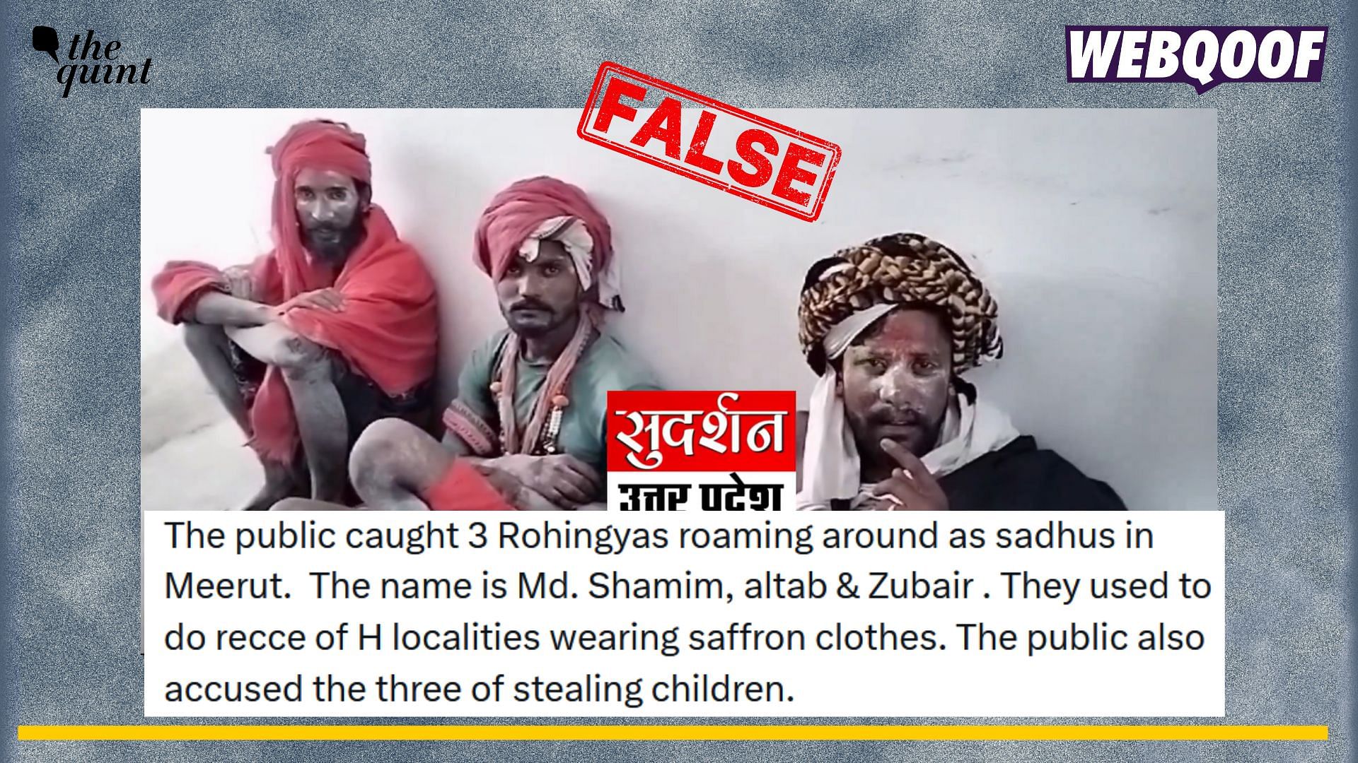 <div class="paragraphs"><p>Fact-check: False communal angle has been added to a video of three priests from Meerut, Uttar Pradesh.</p></div>