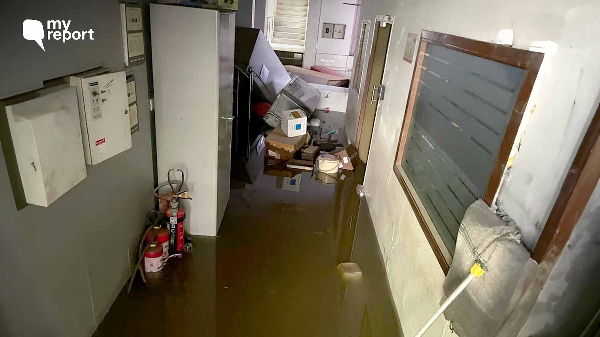 <div class="paragraphs"><p>Kusuma School of Biological Sciences lab at IIT Delhi was flooded with rainwater.</p></div>