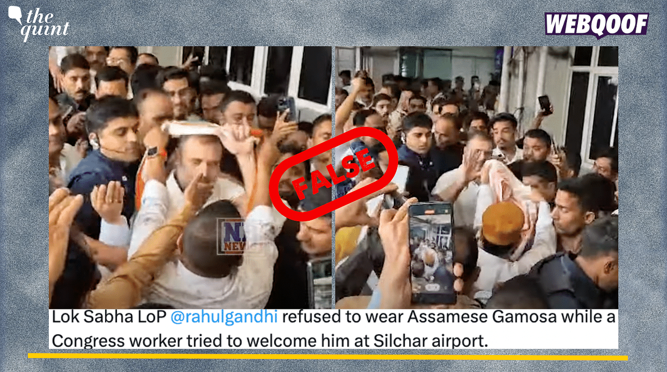 <div class="paragraphs"><p>Fact-Check: The claim is misleading. Gandhi simply accepted the Gamosa at the airport.</p></div>