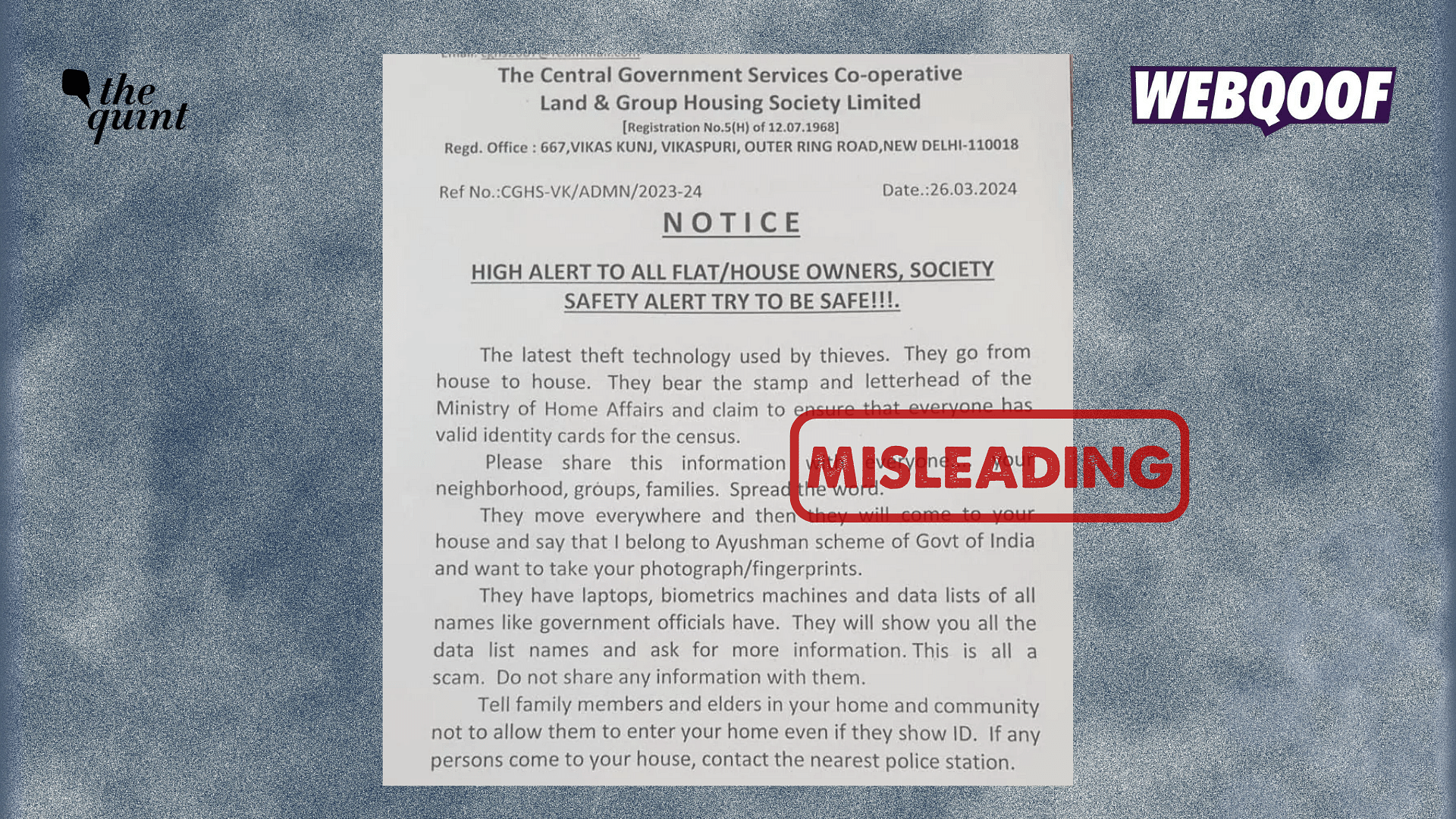 <div class="paragraphs"><p>The viral letter was issued by a cooperative housing society in Delhi and not the central government.</p></div>