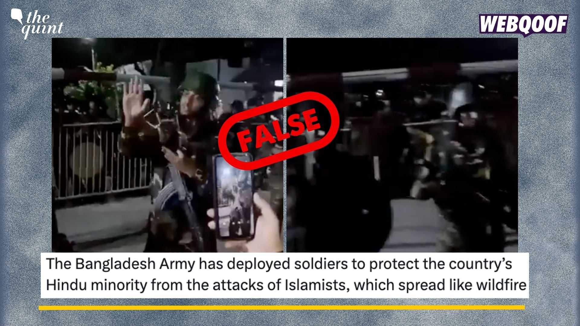 <div class="paragraphs"><p>Fact-Check: The claim is false. Nowhere in the video has the person said that the army was deployed for this purpose.</p></div>