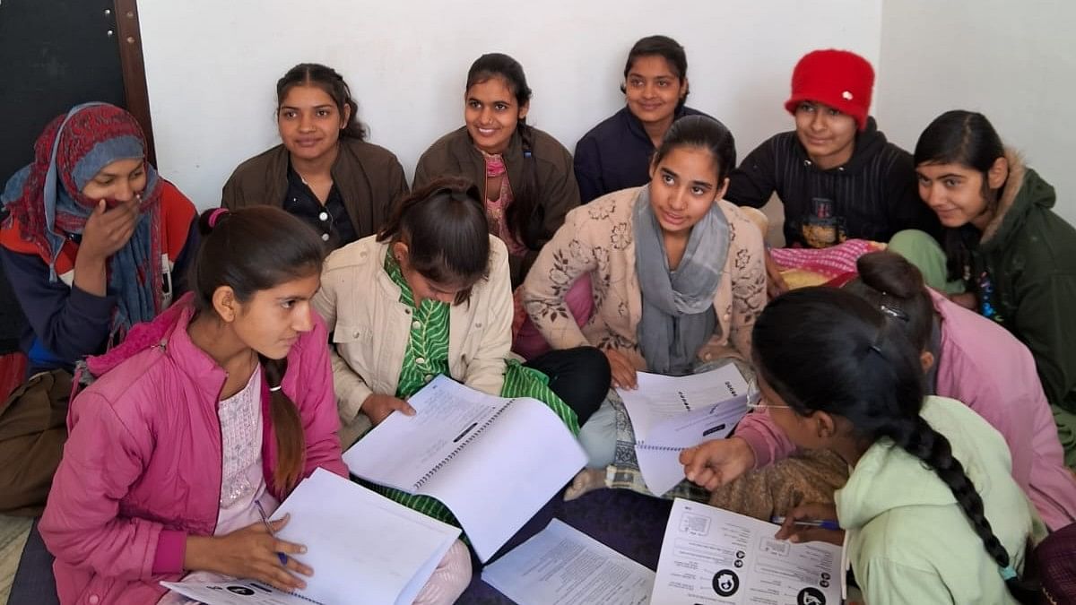 <div class="paragraphs"><p>Girls studying at the Educate Girls camp at Kanwarpura.</p></div>