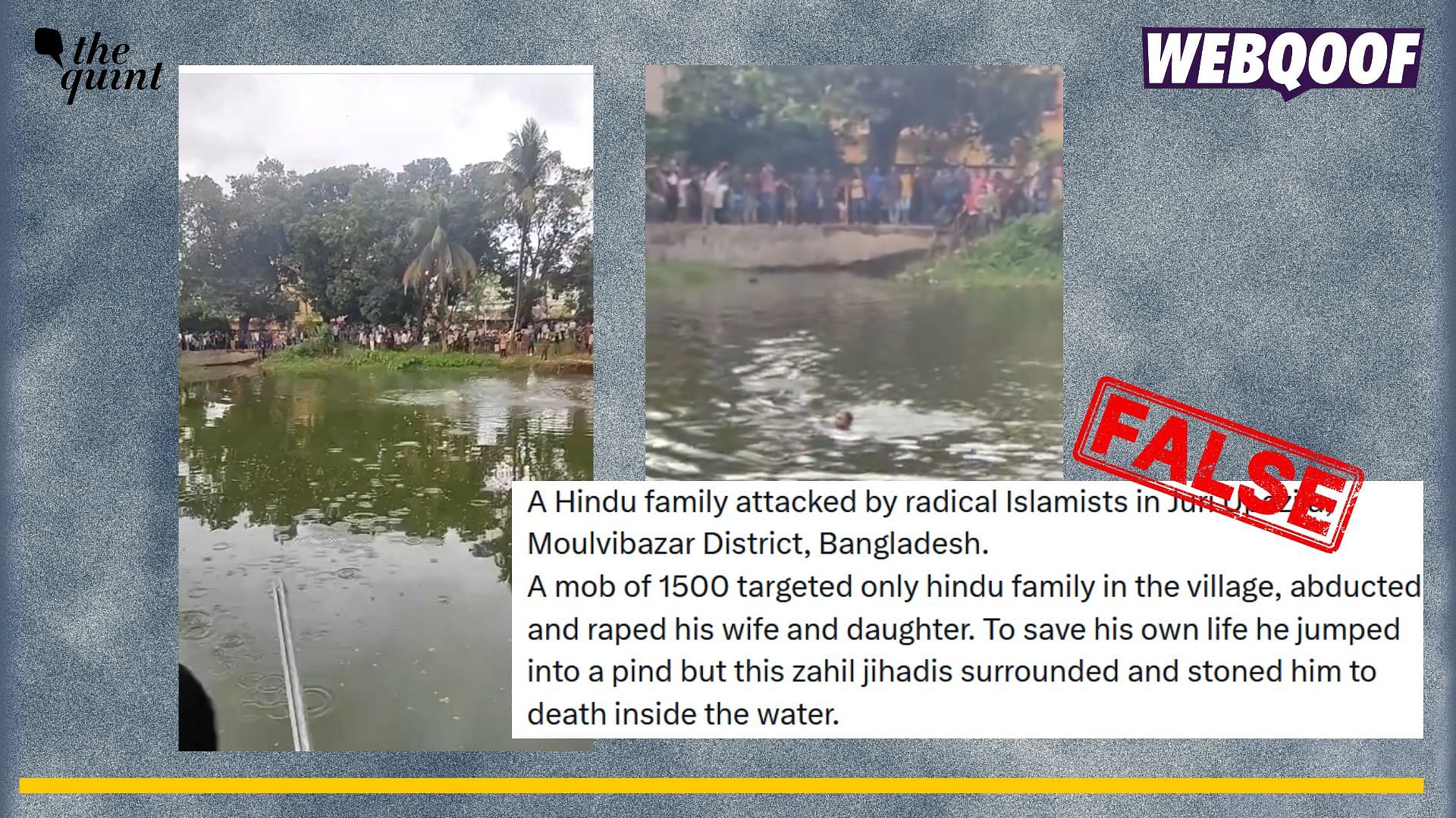 <div class="paragraphs"><p>Fact-check: A false communal twist is being given to a video of a man swimming away to escape a mob in Bangladesh.</p></div>