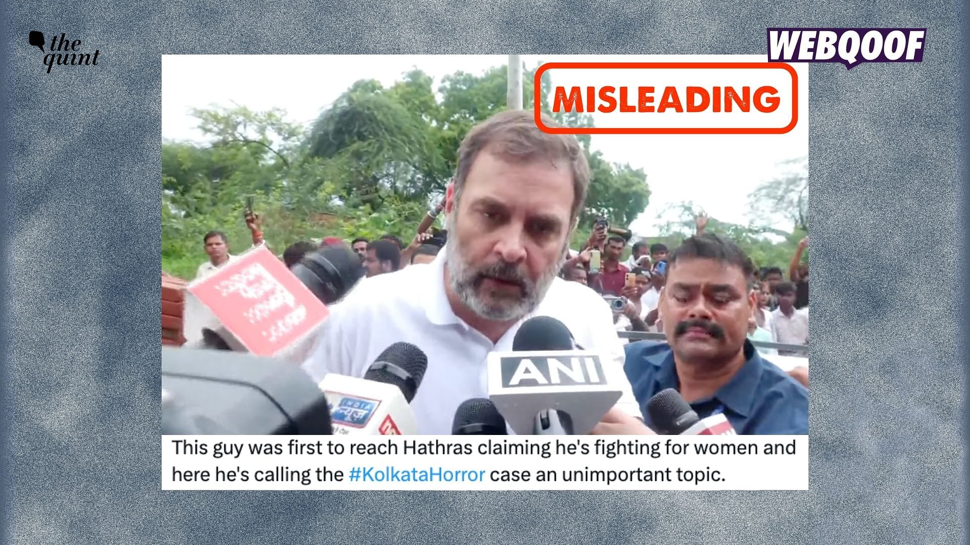 <div class="paragraphs"><p>The viral claim that Rahul Gandhi called the RG Kar rape and murder case is misleading.</p></div>