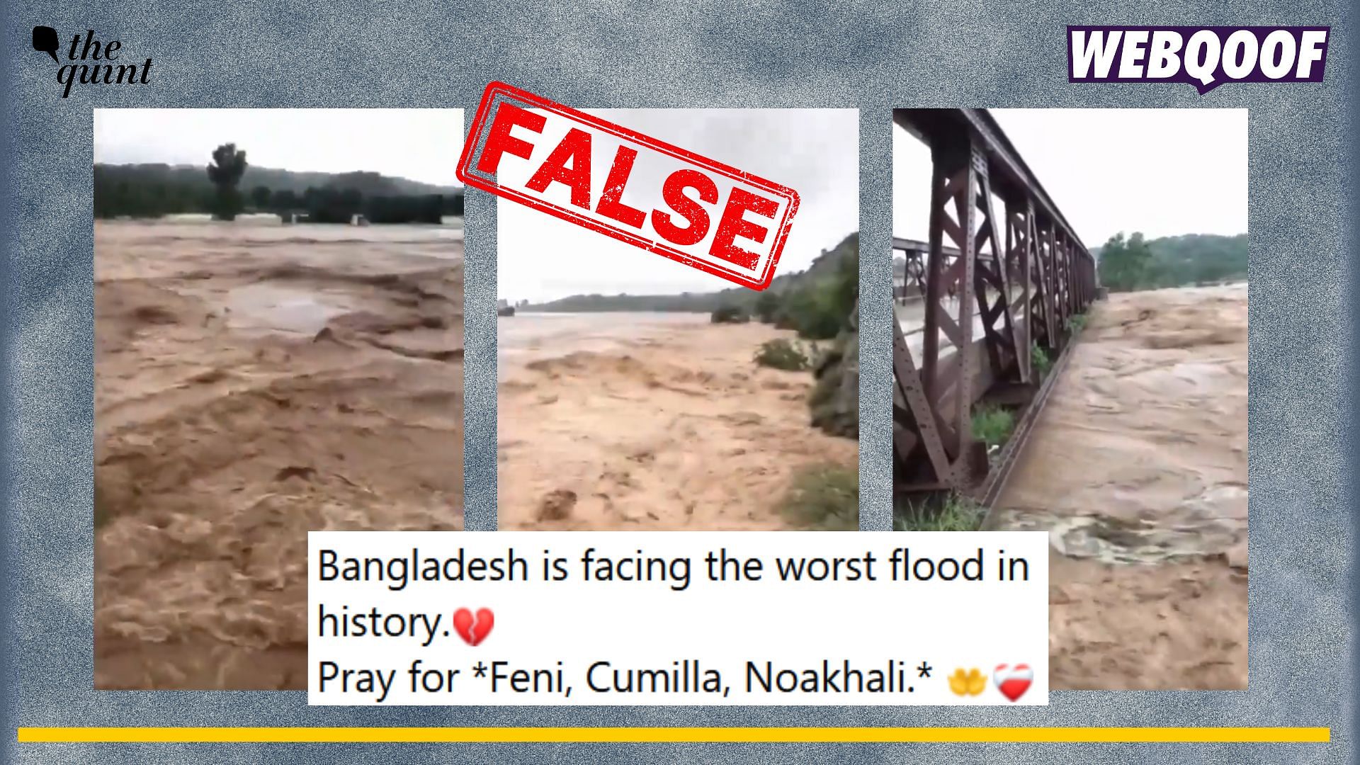 <div class="paragraphs"><p>Fact-Check: An old video from Pakistan showing an overflowing river is being falsely shared as from Bangladesh.</p></div>