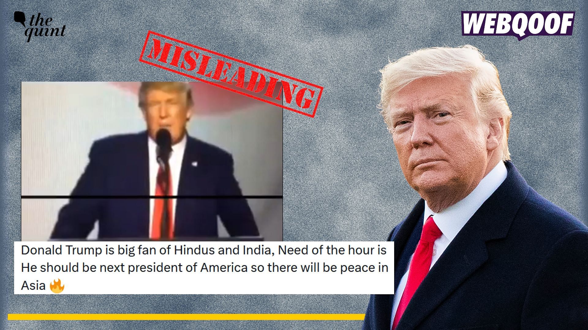 <div class="paragraphs"><p>Fact-check: An old video of Trump praising India is being falsely shared as a recent one in the context of the upcoming 2024 US elections.</p></div>