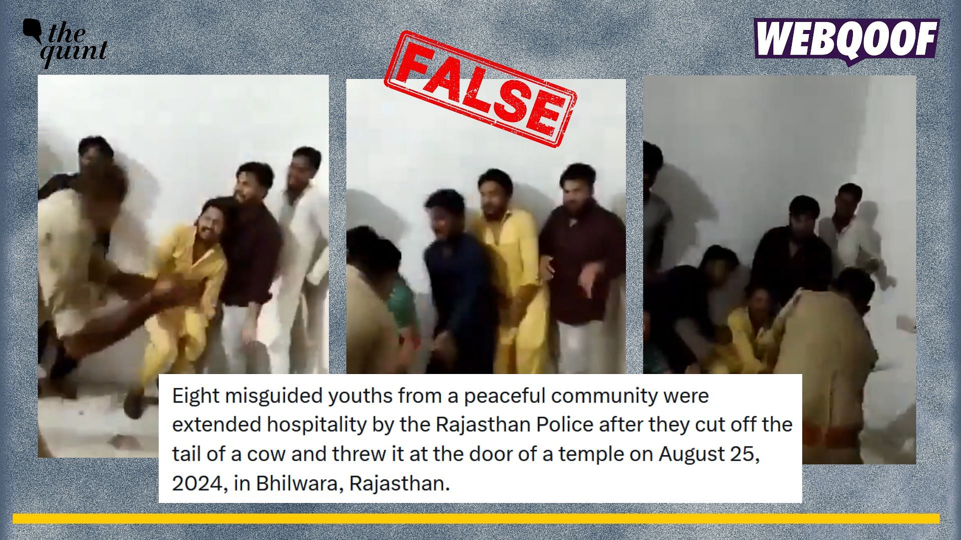 <div class="paragraphs"><p>Fact-check: An old and unrelated video of police hitting a group of men is being falsely linked to the Bhilwara incident.</p></div>