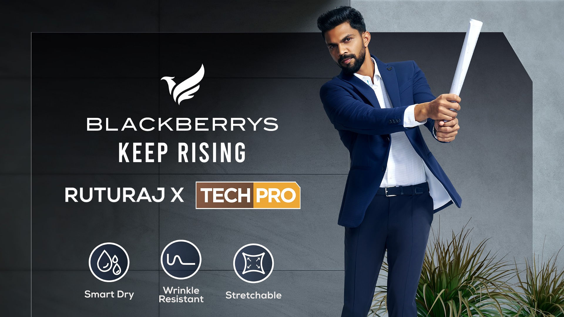 <div class="paragraphs"><p>Ruturaj Gaikwad embraces  Blackberrys'&nbsp;TechPro collection</p></div>