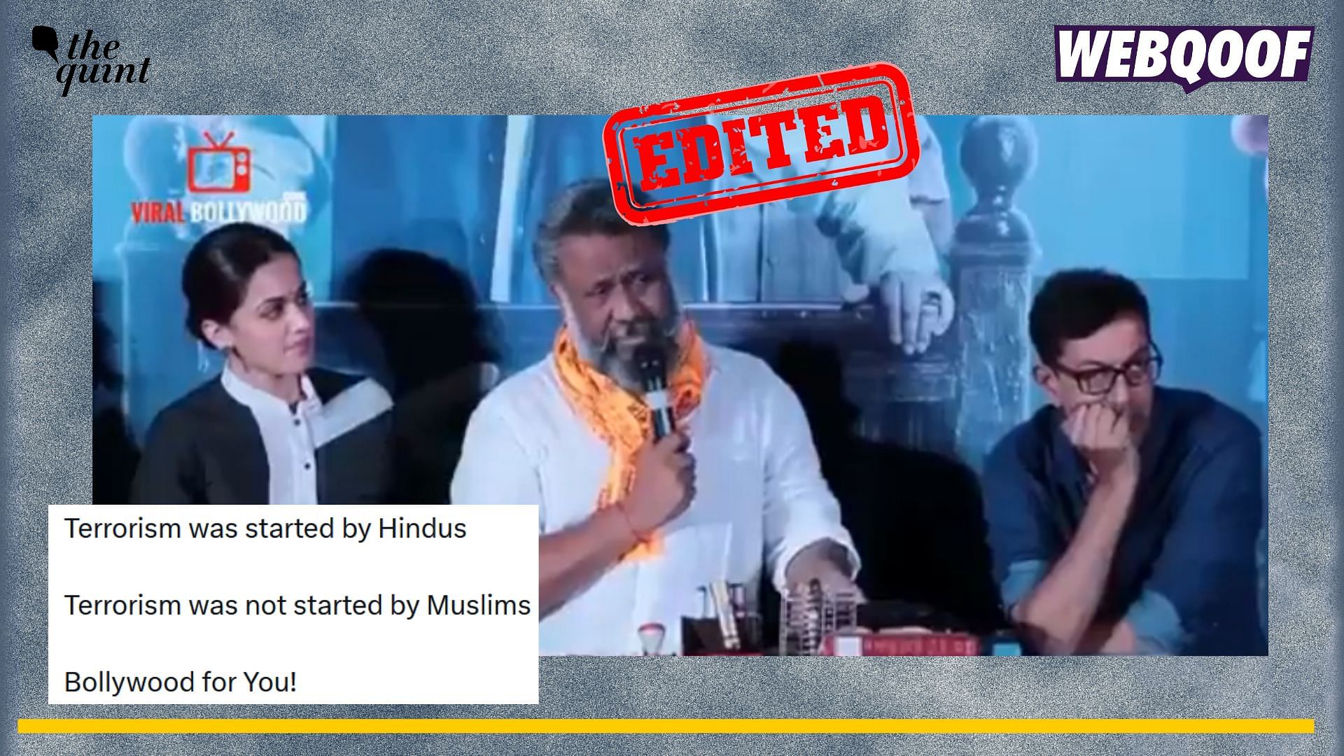 <div class="paragraphs"><p>Fact-check: A clipped video of Anubhav Sinha is going viral with a false communal context.</p></div>