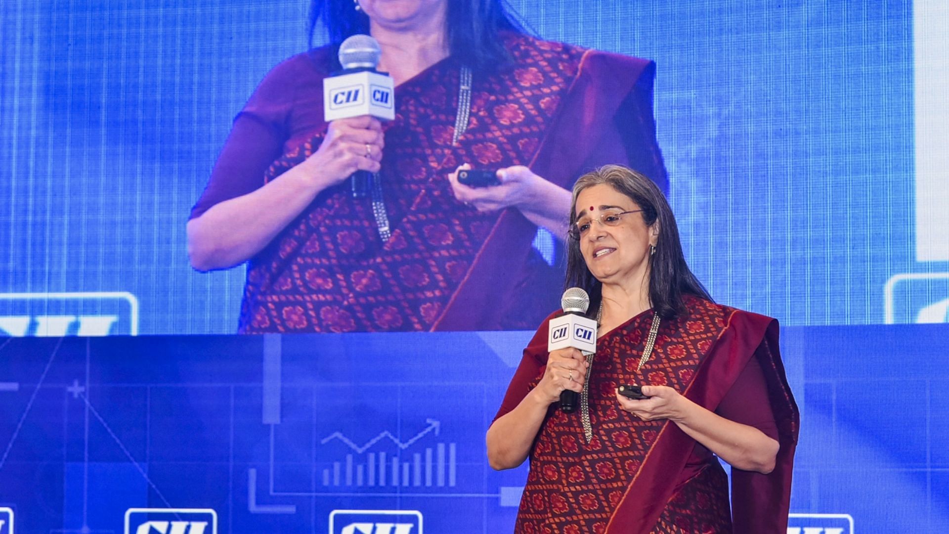 <div class="paragraphs"><p>SEBI chairperson Madhabi Puri Buch at a CII event in Mumbai.</p></div>