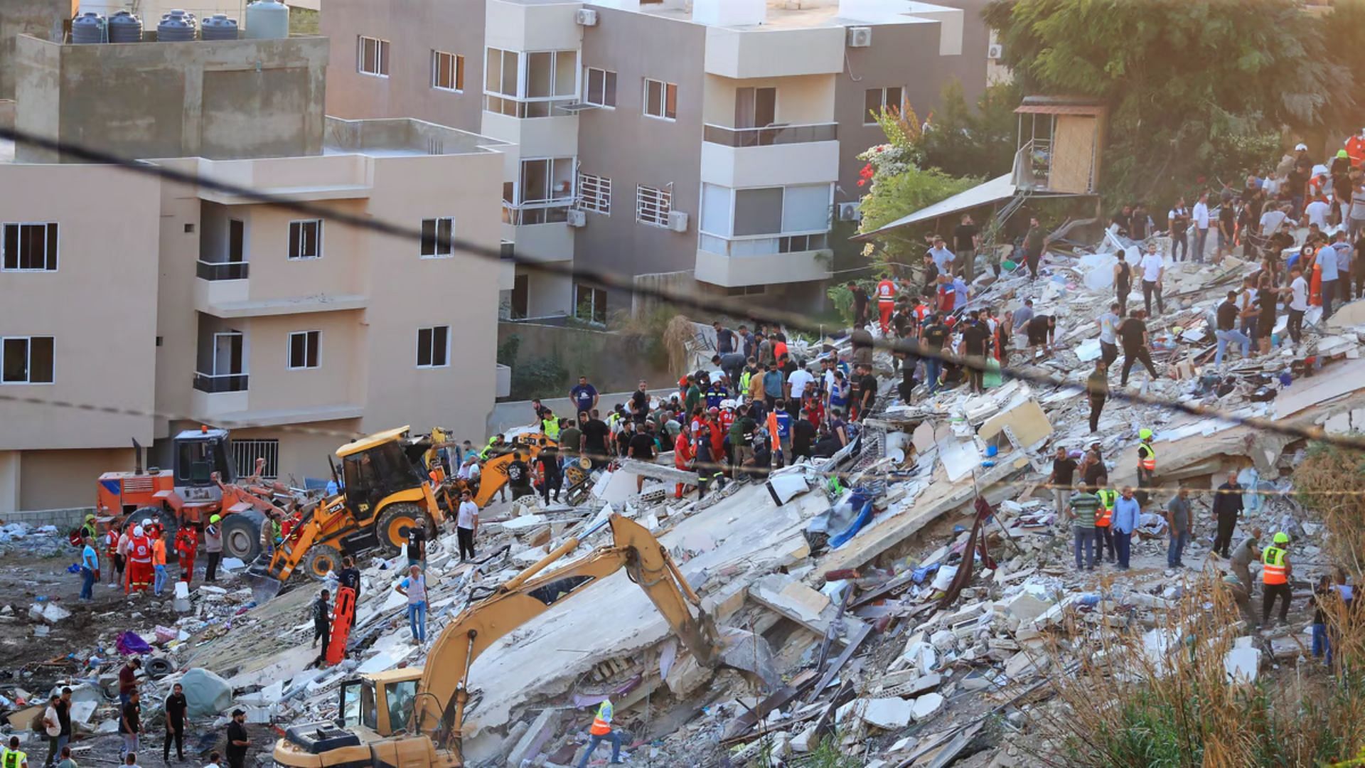 <div class="paragraphs"><p>Rescue teams search for victims in Lebanon on 29 September.</p></div>