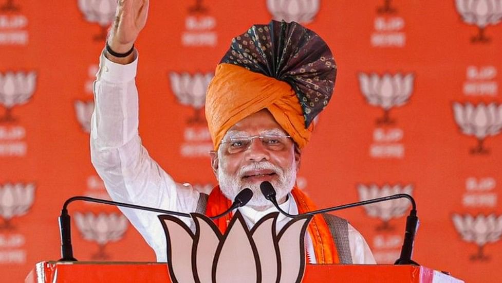 <div class="paragraphs"><p>Prime Minister Narendra Modi addresses a public meeting ahead of Haryana Assembly elections, in Palwal, Haryana, Tuesday, Oct 1, 2024.</p></div>