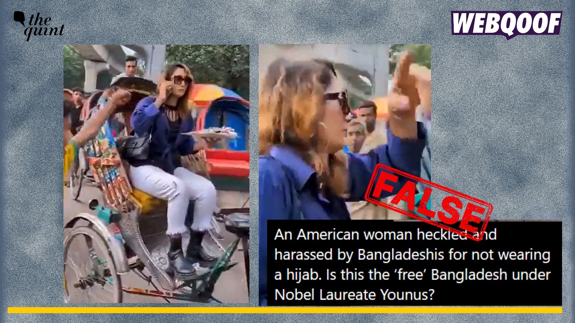 <div class="paragraphs"><p>Fact-check: A video of a Bangladeshi actor being harassed in public is being shared to falsely claim that an American woman was harassed in Bangladesh for not wearing hijab.</p></div>