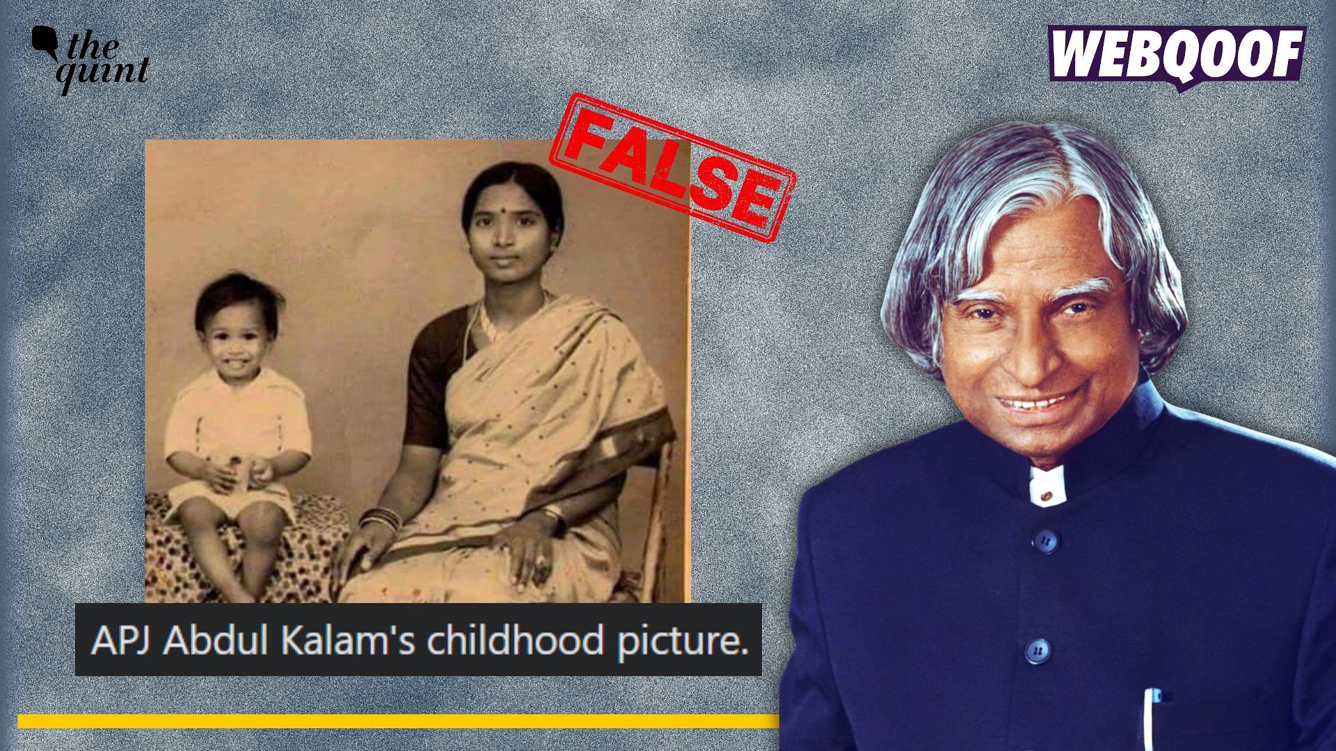 <div class="paragraphs"><p>Fact-check: An unrelated image is going viral to falsely claim that it is Dr APJ Abdul Kalam's childhood picture.</p></div>