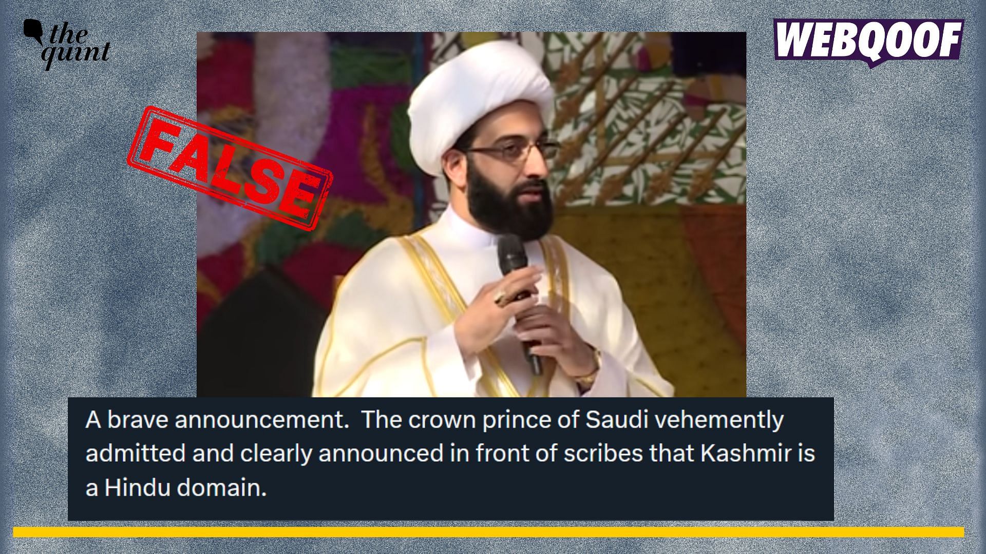 <div class="paragraphs"><p>Fact-check: A video showing Mohammad Tawhidi, a Muslim cleric, saying that Kashmir is a "Hindu land" is being misidentified as the Crown Prince of UAE.</p></div>