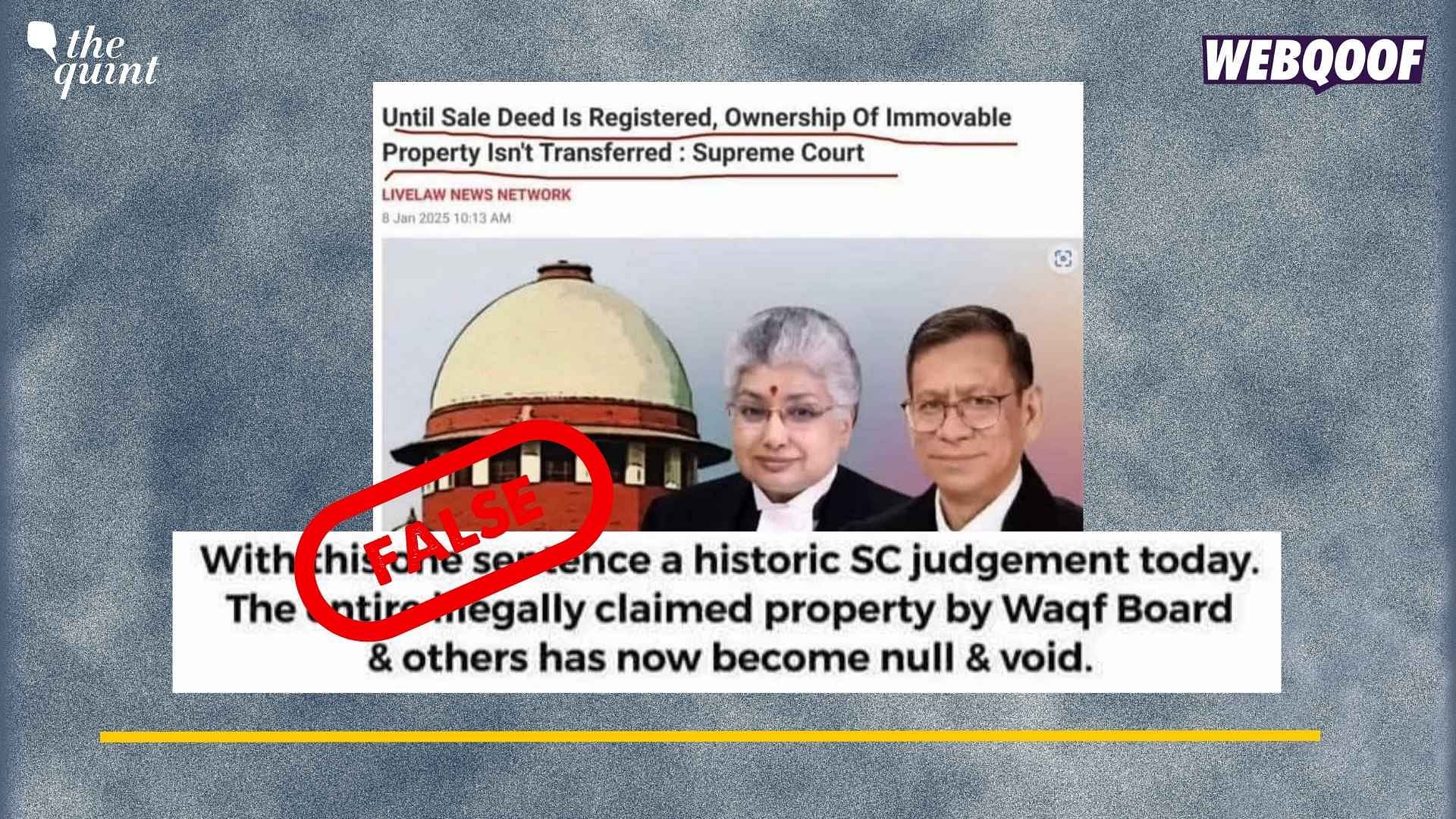 Has This SC Ruling Deemed Waqf Properties Invalid? No, Claim Is False!