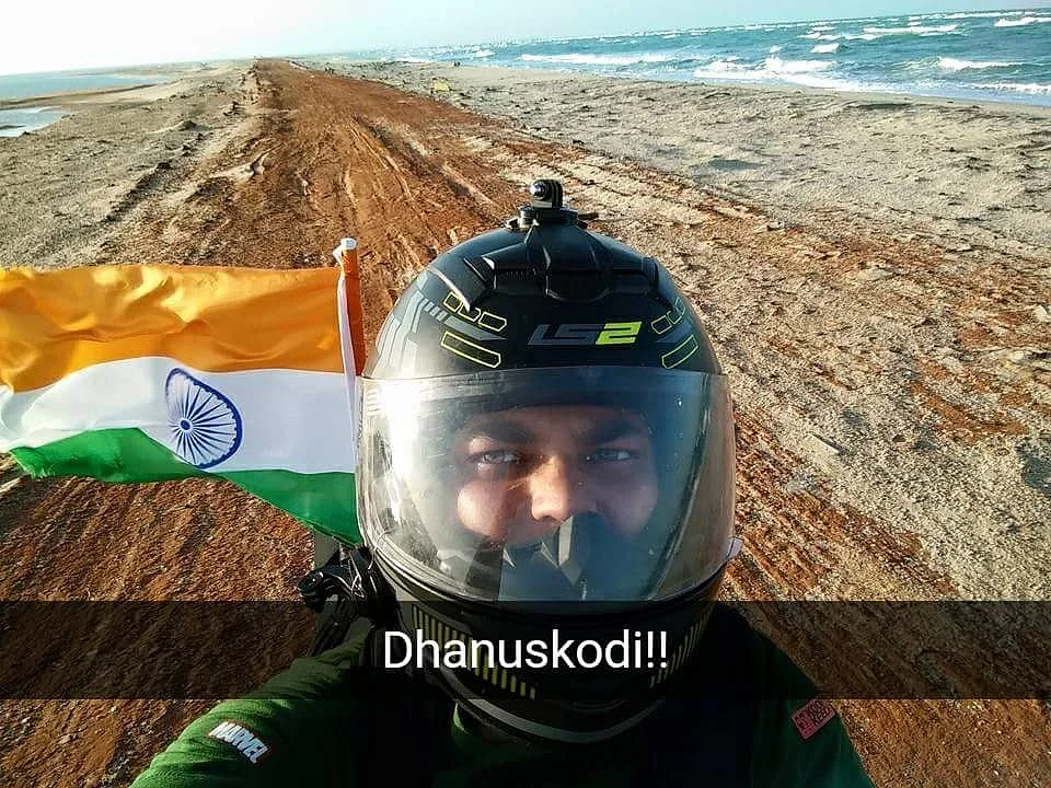 A photo taken during his solo ride.