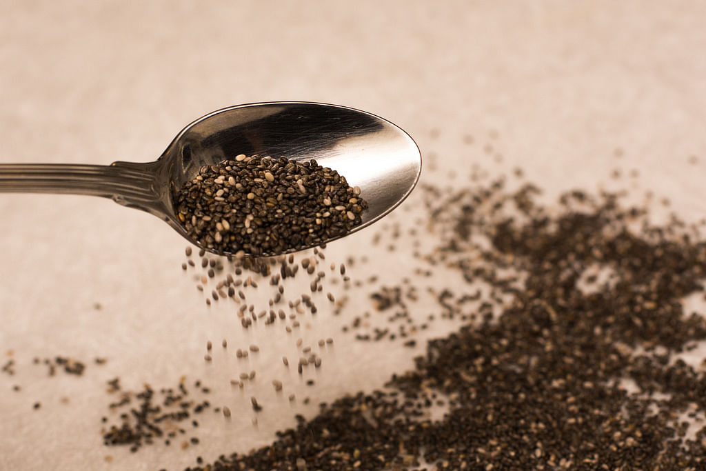 Chia seeds are rich in fiber.