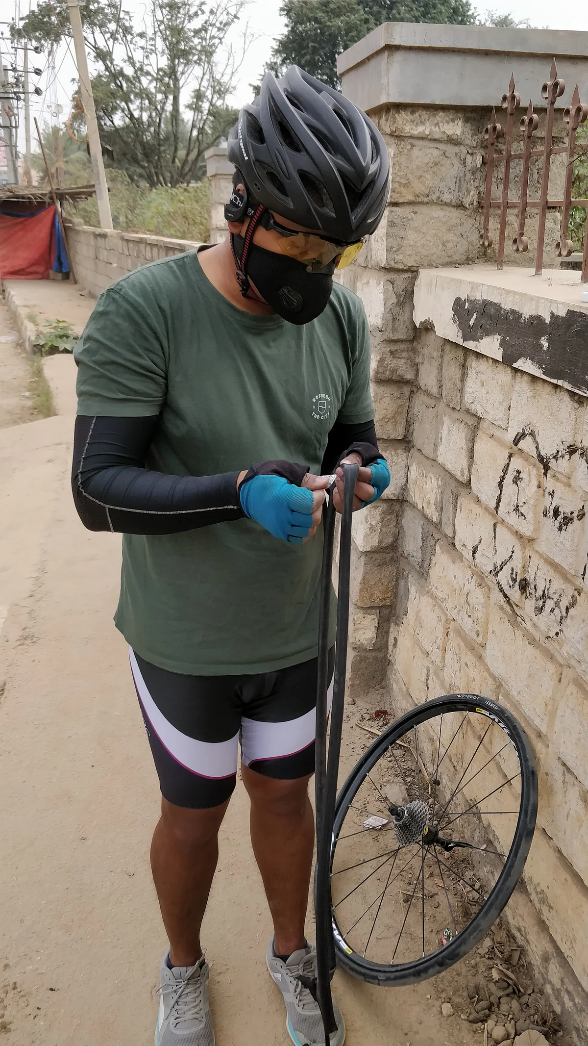 “I always wear a helmet, I also have lights on it as well as on the rear and front of the bike.” 
