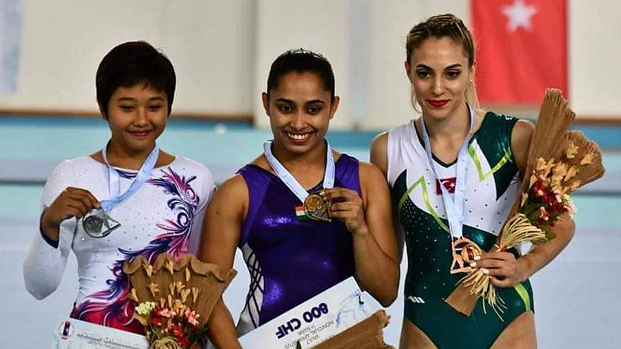 Dipa Karmakar created history by becoming the first Indian gymnast to clinch a gold at a global event.