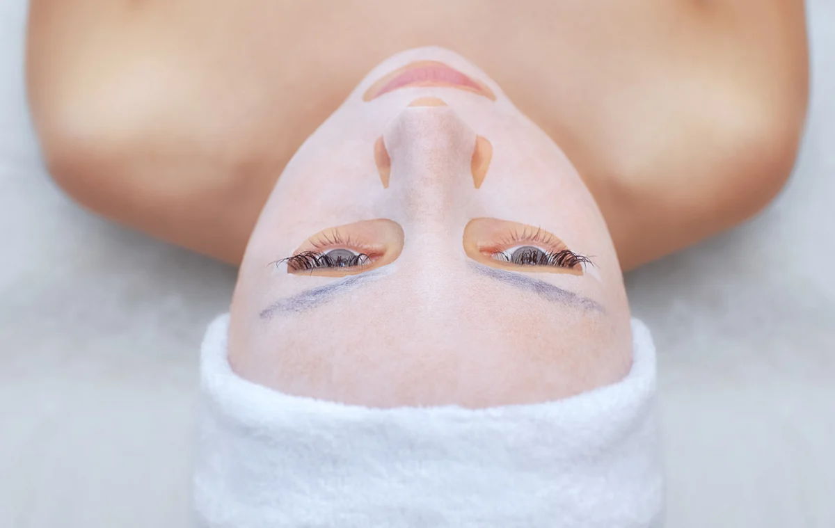 Applying a sheet mask on cleansed skin can be very relaxing, takes away the stress from your skin.