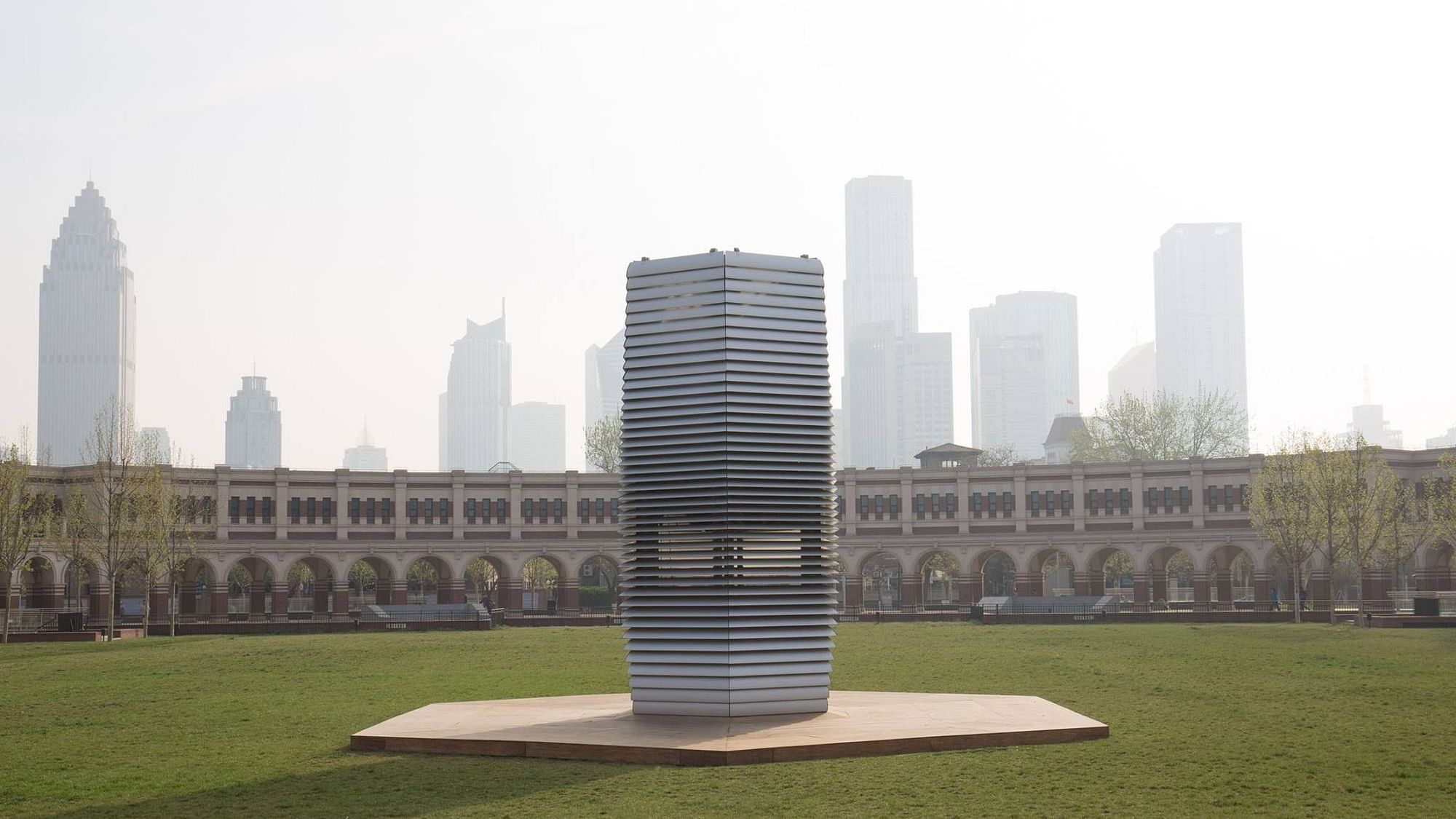 Smog tower in Tianjin, China.
