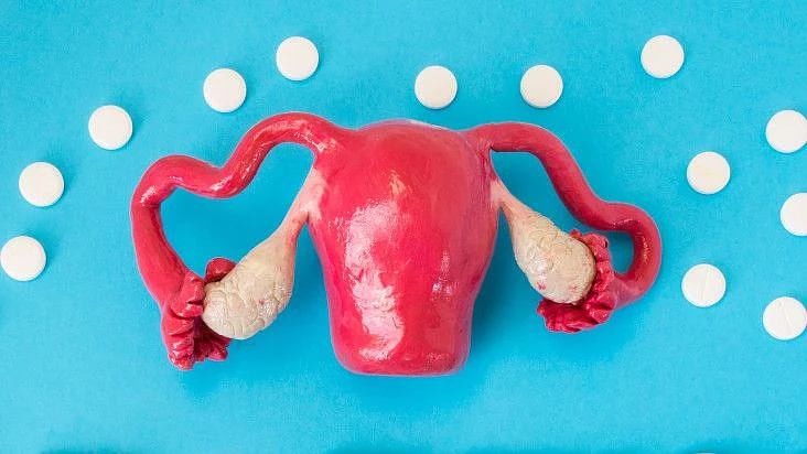Just before a period, progesterone and estrogen levels change.