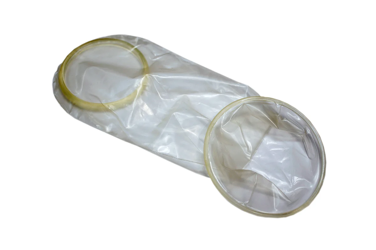 Anatomy of a female condom.