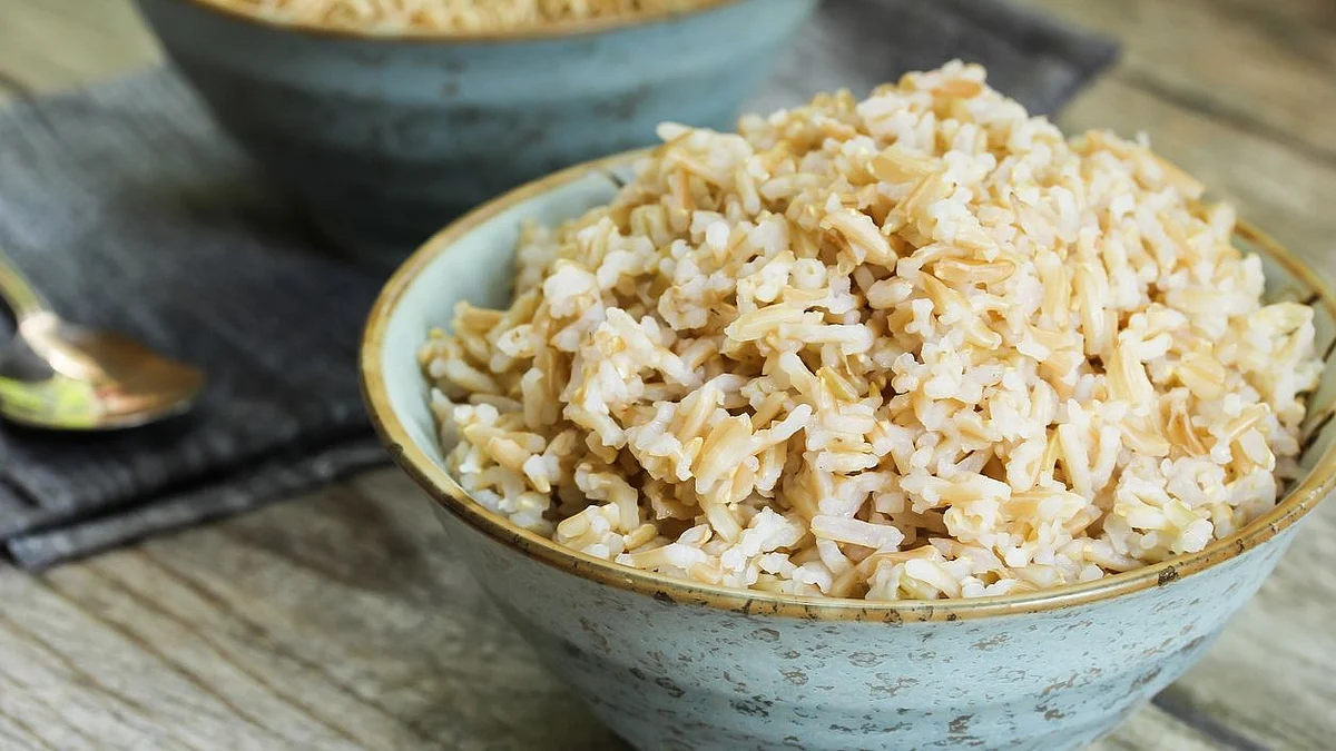 A dish with leftover rice.