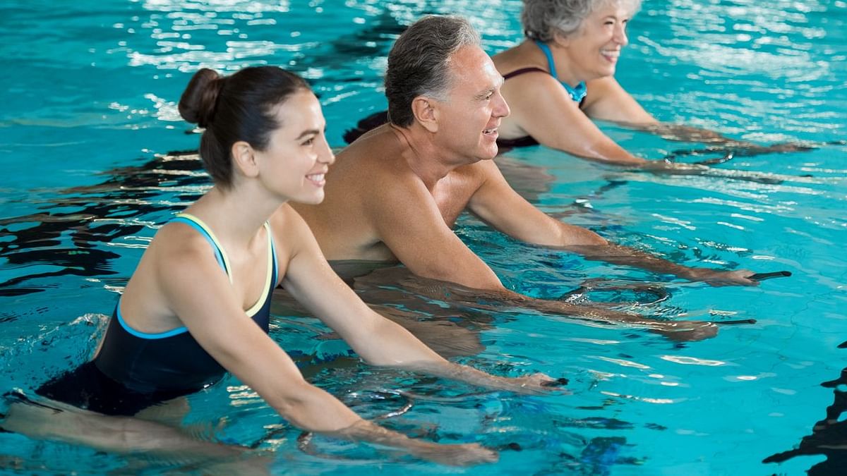 Water workout, aqua aerobics or aquatic therapy can be a great way to stay fit in summers.