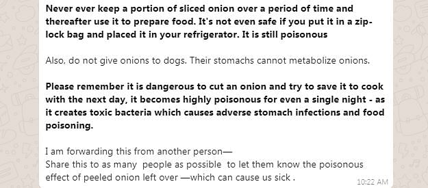 Fit Fact Check No Onions Cannot Absorb Bacteria And Cure The Flu Fit Webqoof