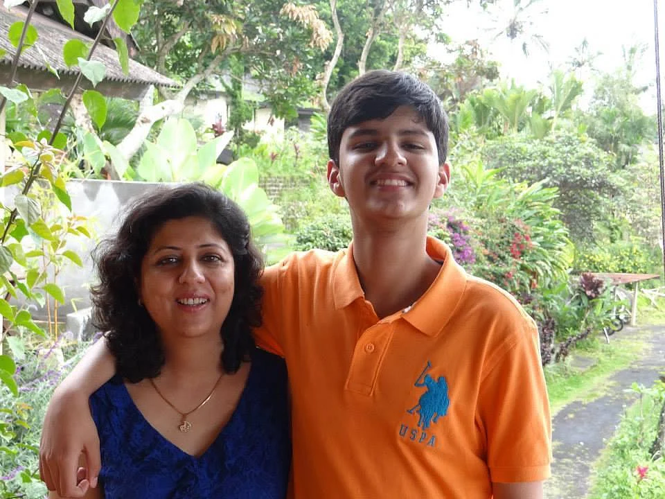 Pranav and his mother, Anupama 