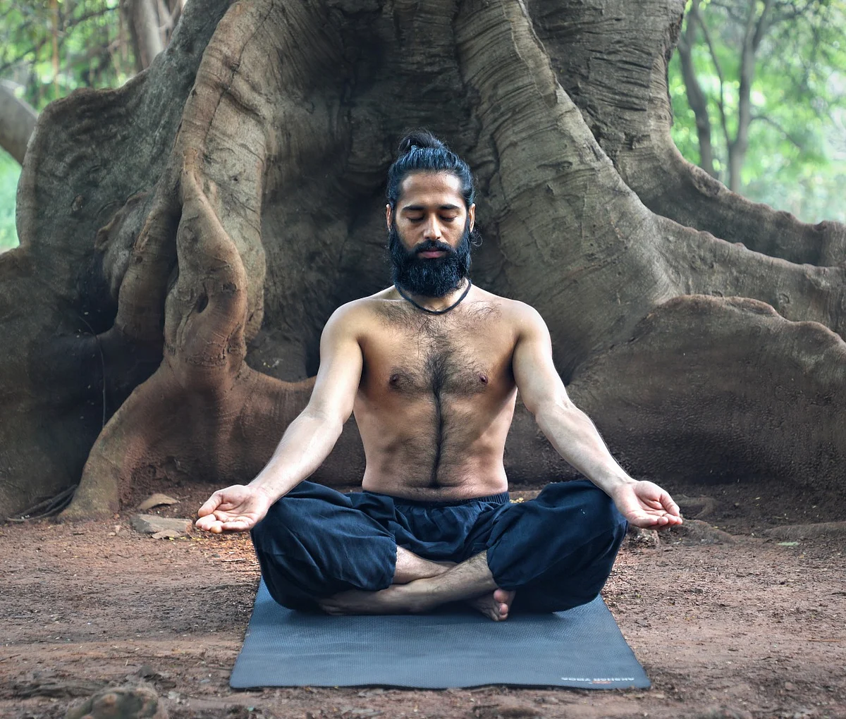 Akshar in sukhasana.