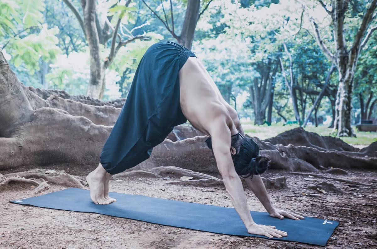 Akshar in parvatasana.