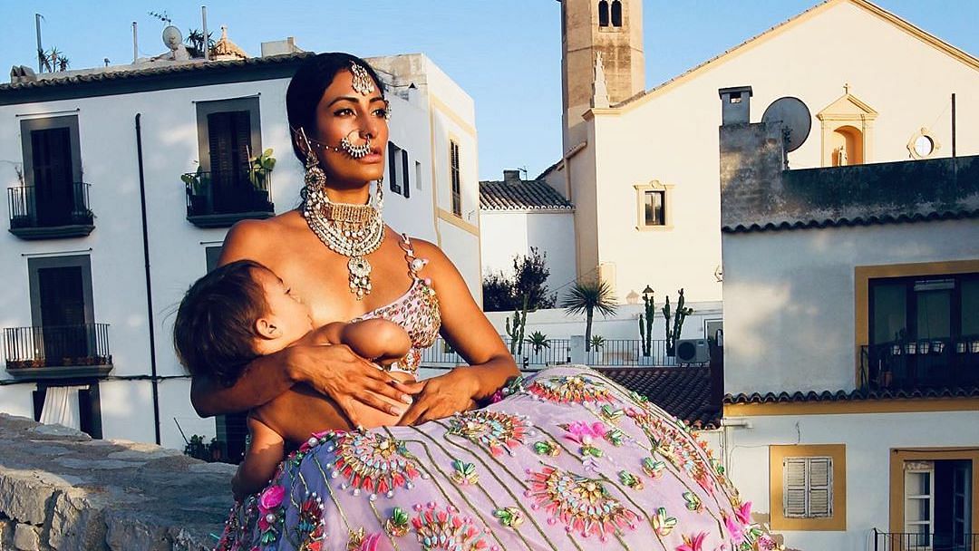 Shayoon Mendeluk, a South Asian woman, whose photograph where she is seen breastfeeding her son is going viral&nbsp;