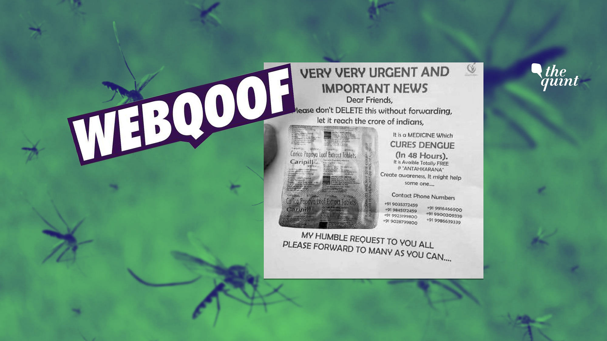 Is there a miracle medicine that cures dengue in just 48 hours? Read FIT Webqoof to find out.