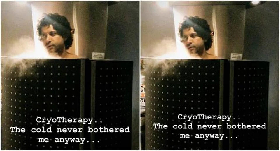 Cryotherapy treatment of Farhan Akhtar