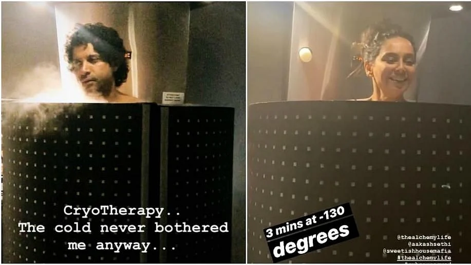Cryotherapy session of Farhan and Shibani