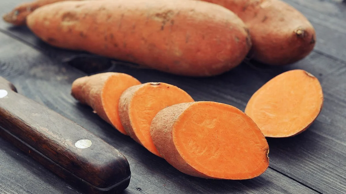 Sweet potato is a fibre-rich root vegetable.