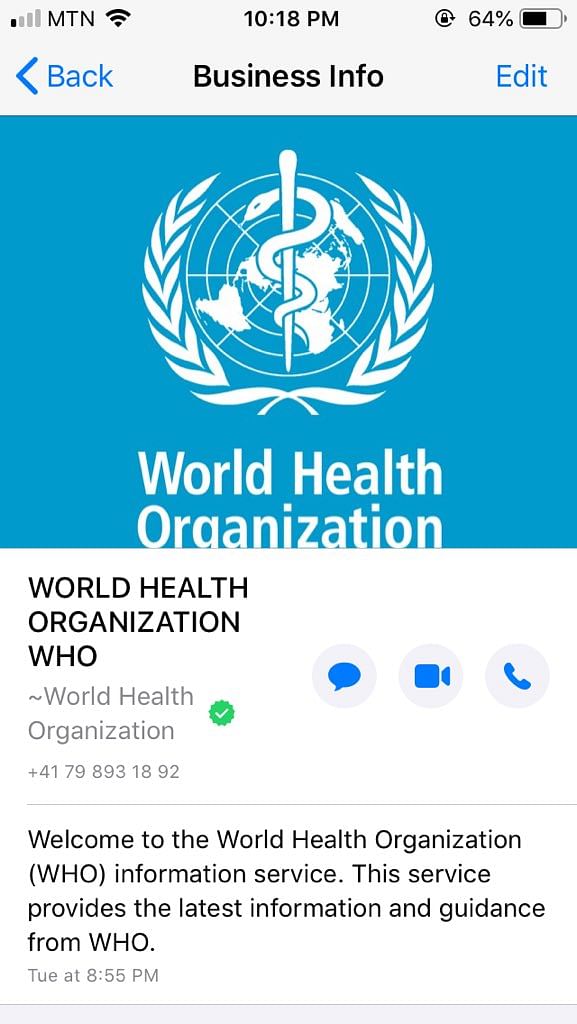 WHO ‘Health Alert’ Brings COVID-19 Information on WhatsApp