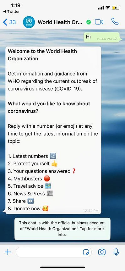 WHO ‘Health Alert’ Brings COVID-19 Information on WhatsApp