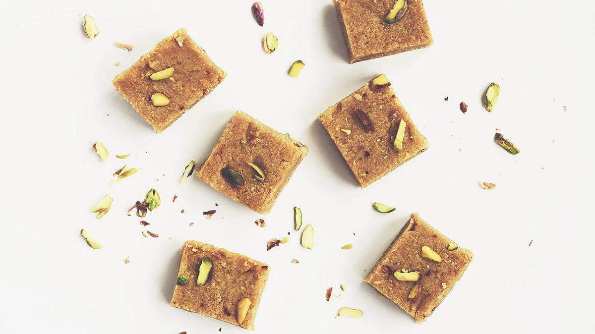 Besan Barfi is a tasty and healthy sweet option.
